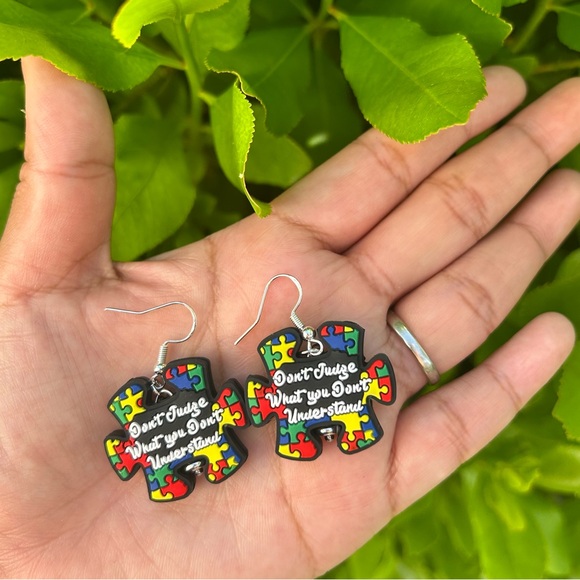 Autism Awareness Earrings - Picture 1 of 2